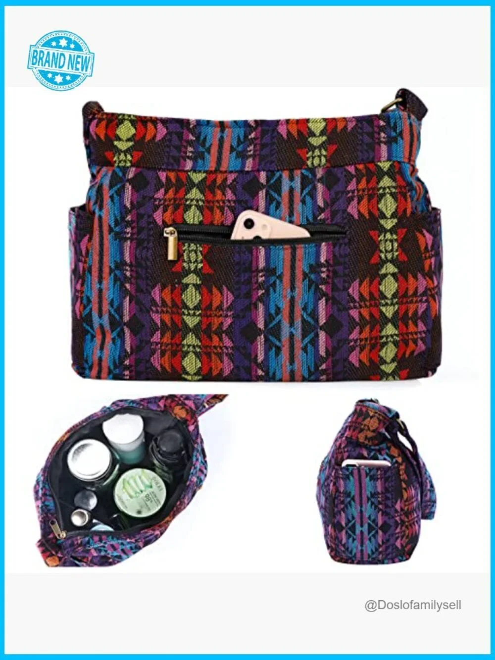 Durable Fabric Crossbody Hobo Tote Messenger Travel Purse Handbag Wallet Large